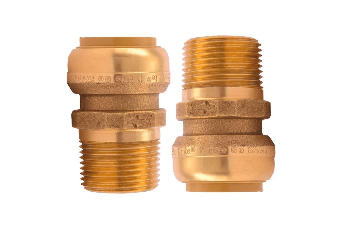 Natural Action SharkBite Fittings Copper Pipe closeup