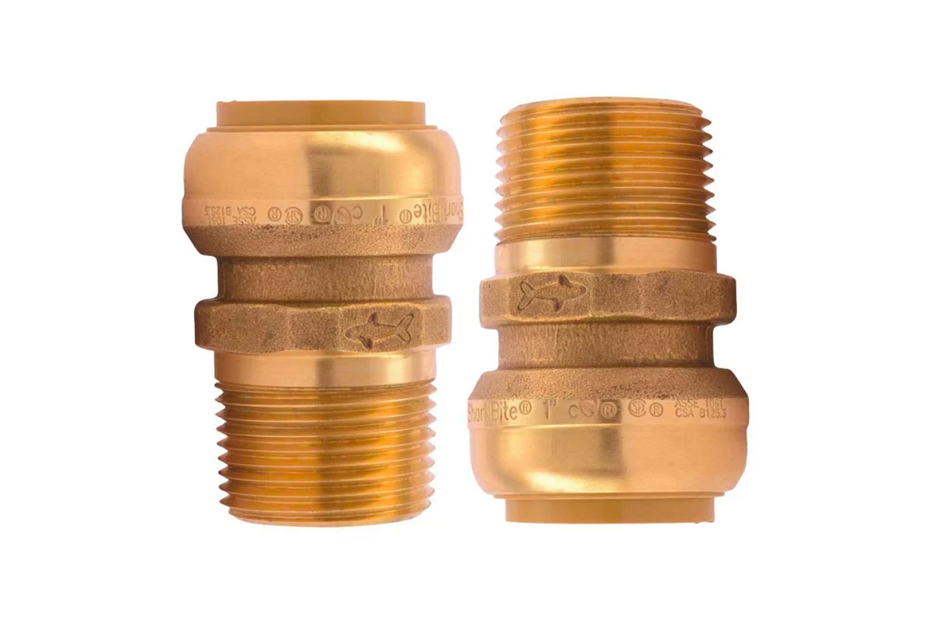 Natural Action SharkBite Fittings Copper Pipe closeup