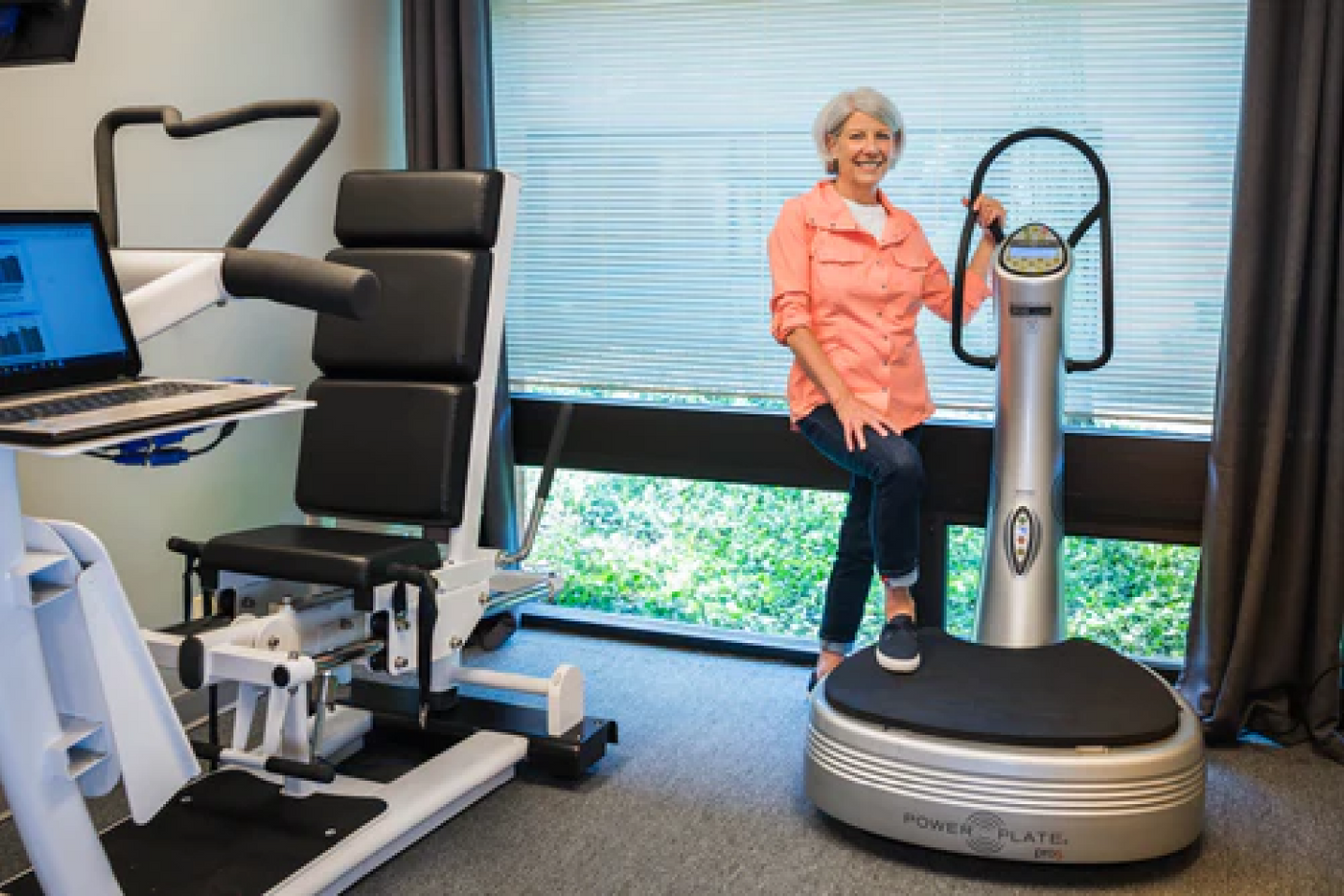 Power Plate Vibro Plate with LCD display in use