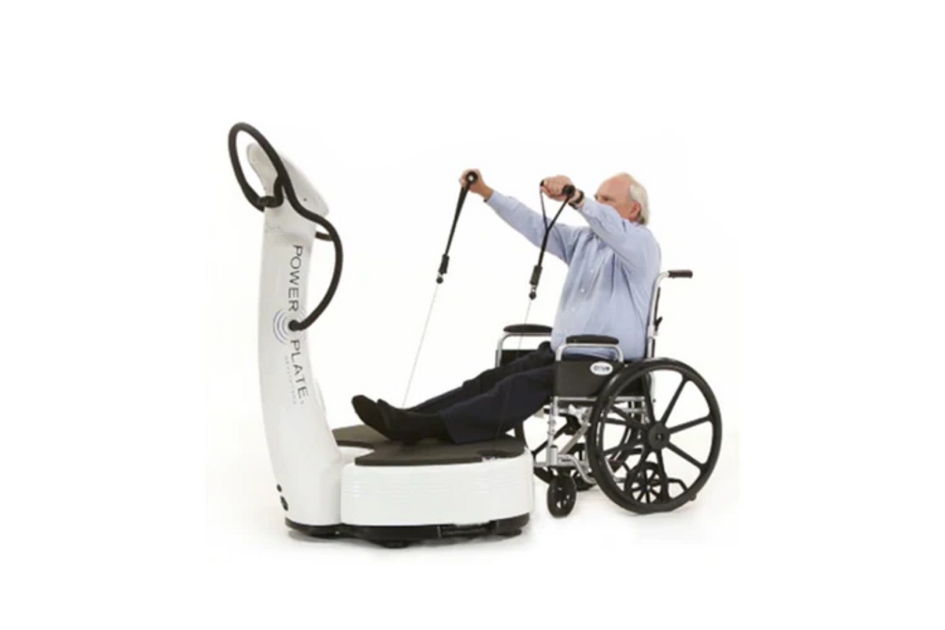 Elderly enjoying using the Power Plate Vibration Plates