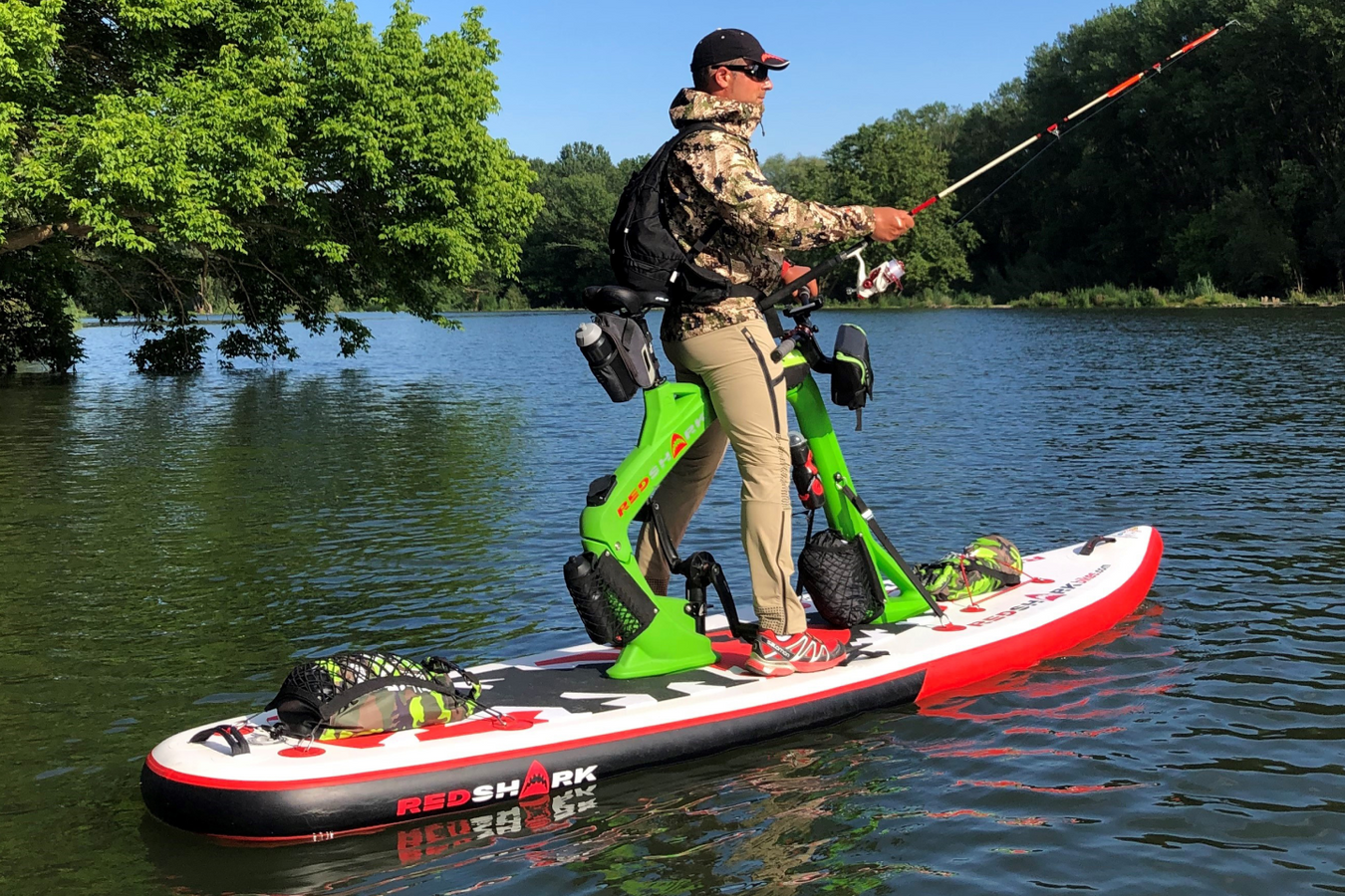 Person enjoying using the Red Shark Adventure Bike Surf on the water