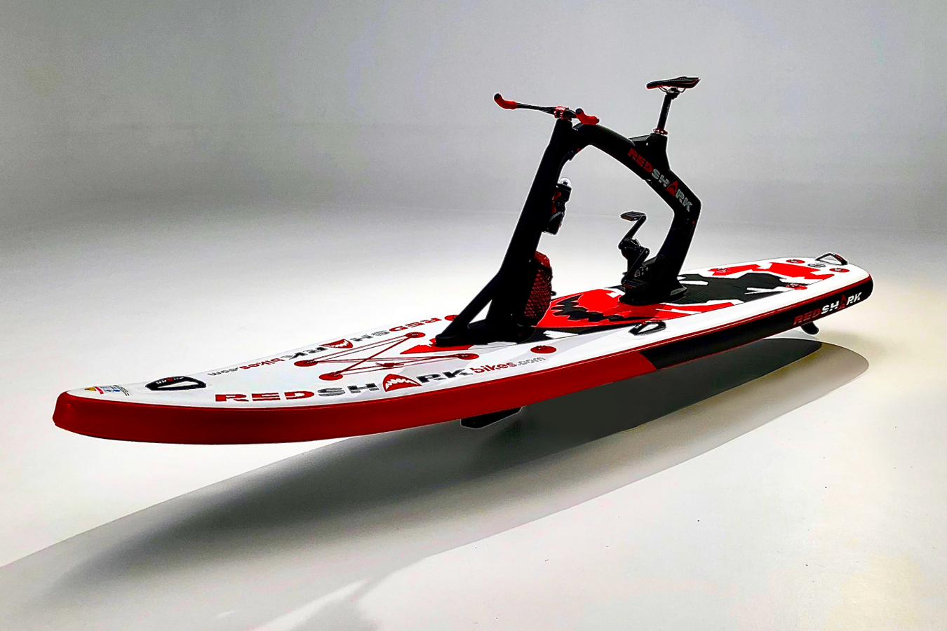 Red Shark Water Bike front and side view
