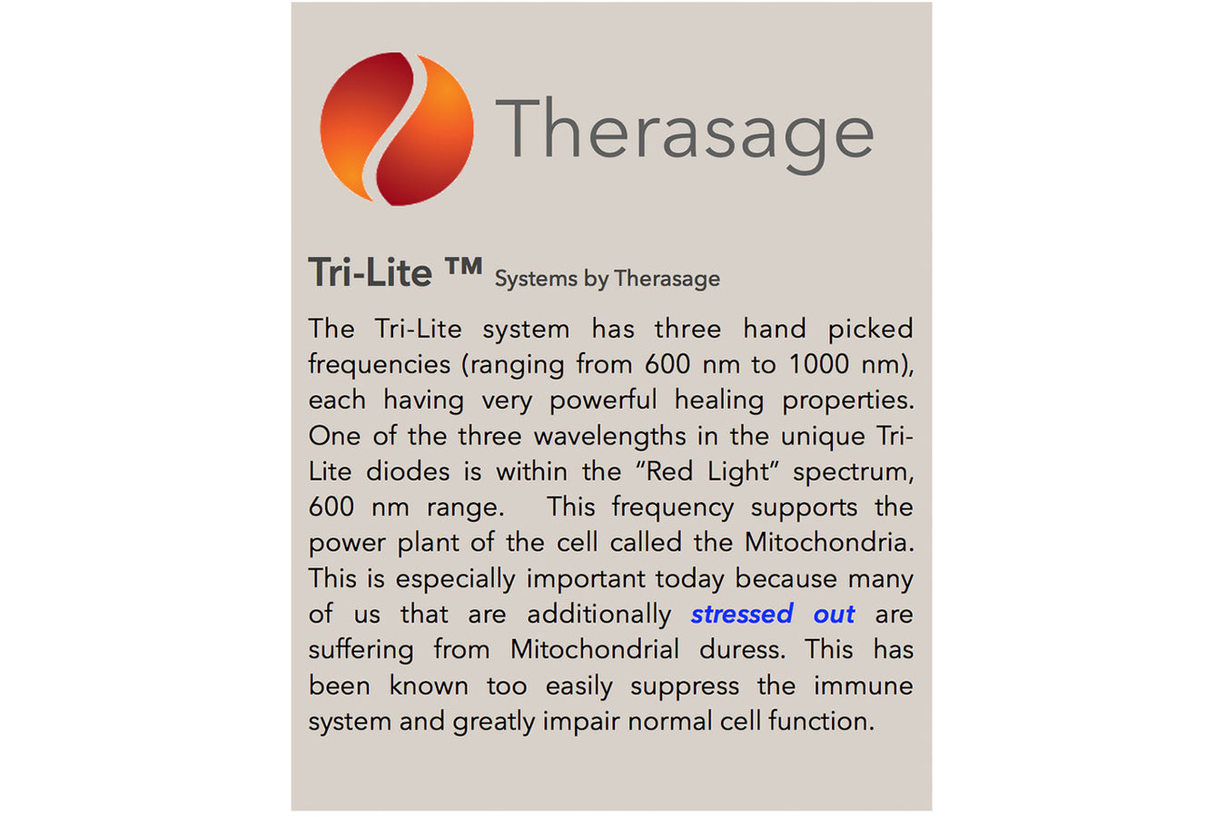 Therasage Infrared Light Therapy Description